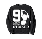 Soccer 9 Years Awesome Soccer Sweatshirt - Aesthetic Graphic Unisex