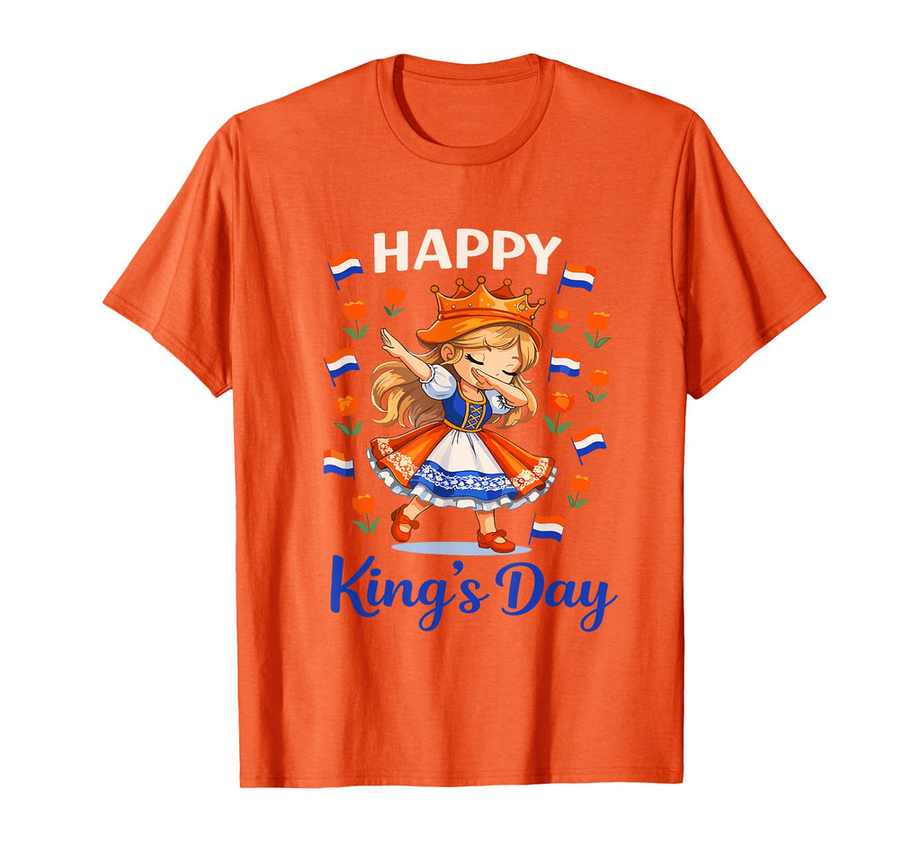 Kings Day Netherlands Flag T-Shirt - Fun Novelty Design Men Women