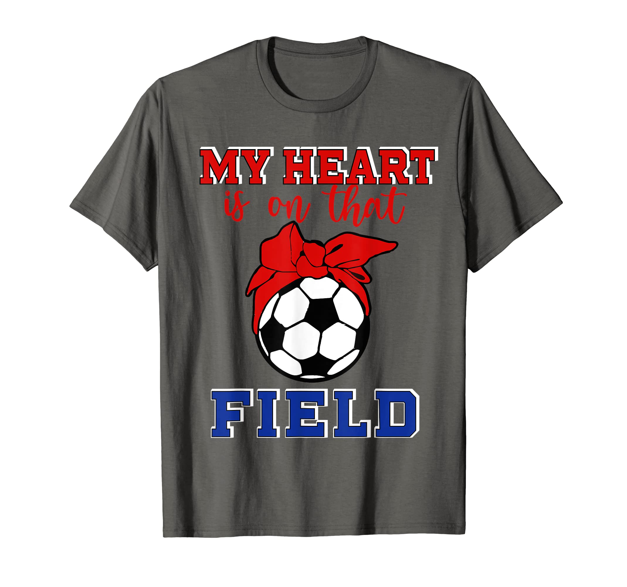 Leopard My Heart Is That Field Soccer Love T-Shirt - Trendy Graphic Unisex