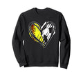 Softball Soccer Ball Heart Love Sweatshirt - Streetwear Style Unisex