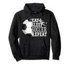 Eat Sleep Soccer Repeat Sport Player Hoodie - Custom Art Print for Adults