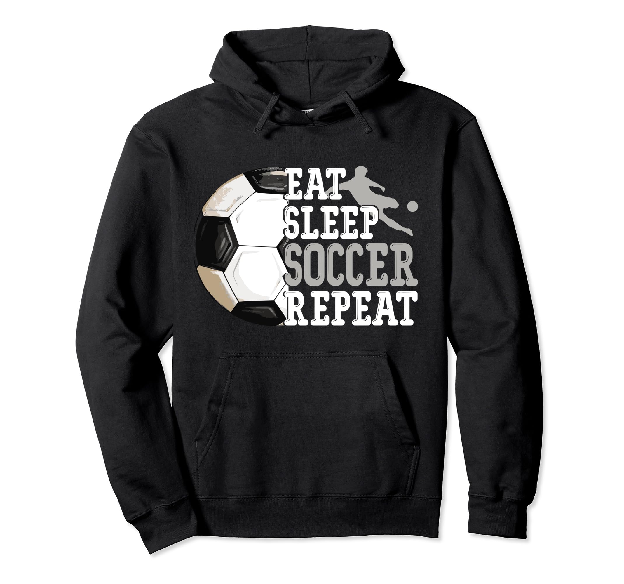 Eat Sleep Soccer Repeat Sport Player Hoodie - Custom Art Print for Adults