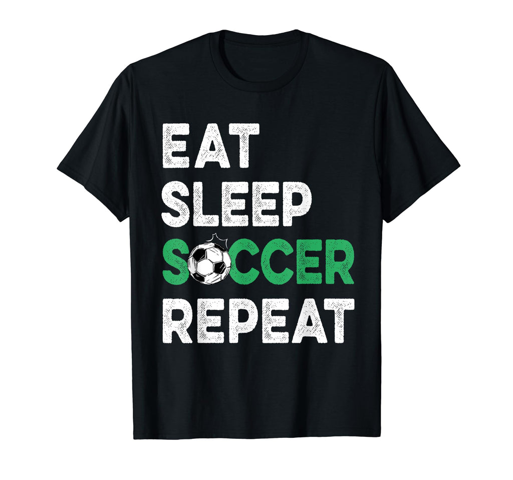 Eat Sleep Soccer Repeat Fnuuy Soccer T-Shirt - Custom Art Print Unisex