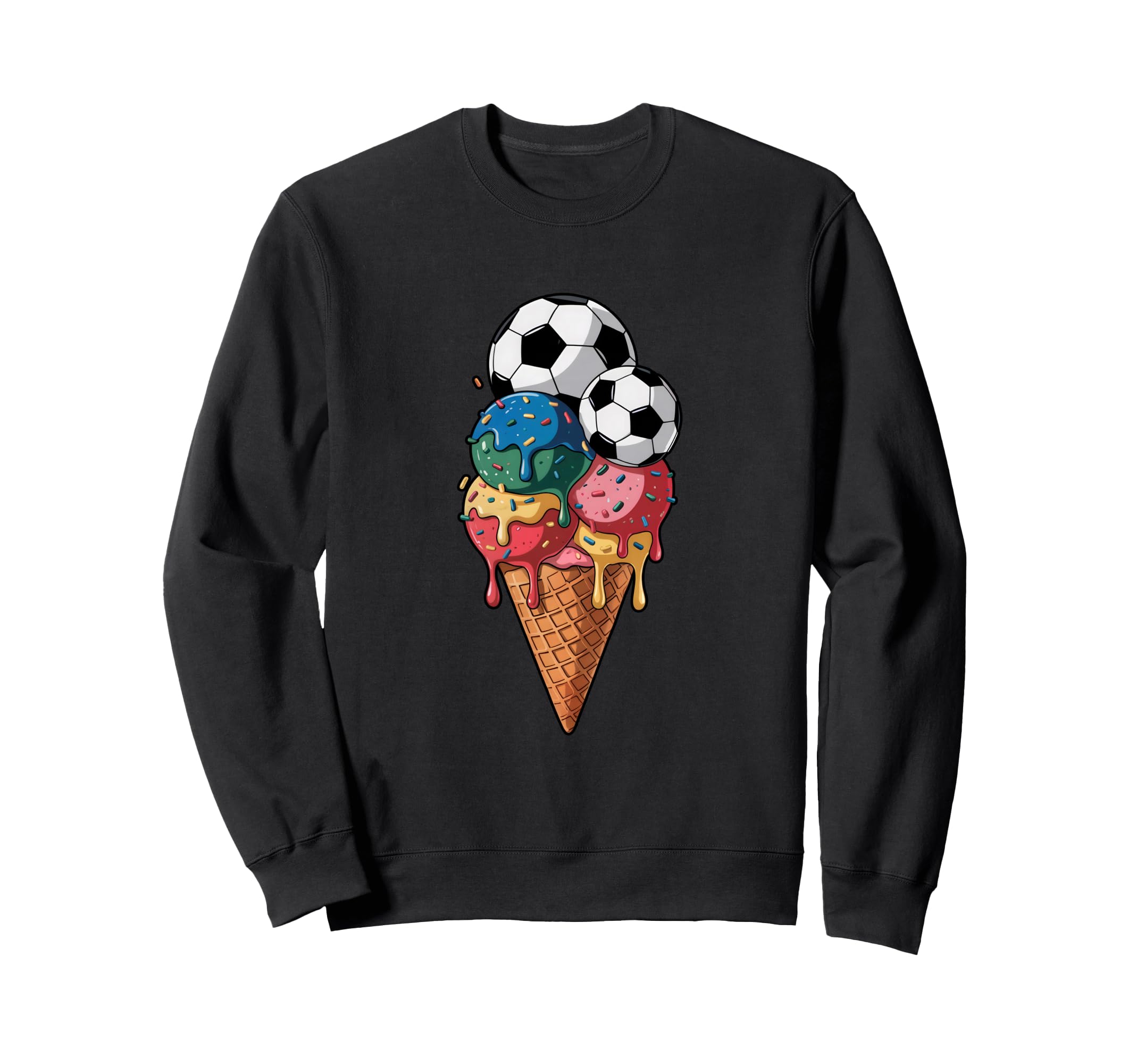 Soccer Drip Melting Ice Cream Sprinkles Sweatshirt - Trendy Graphic Unisex