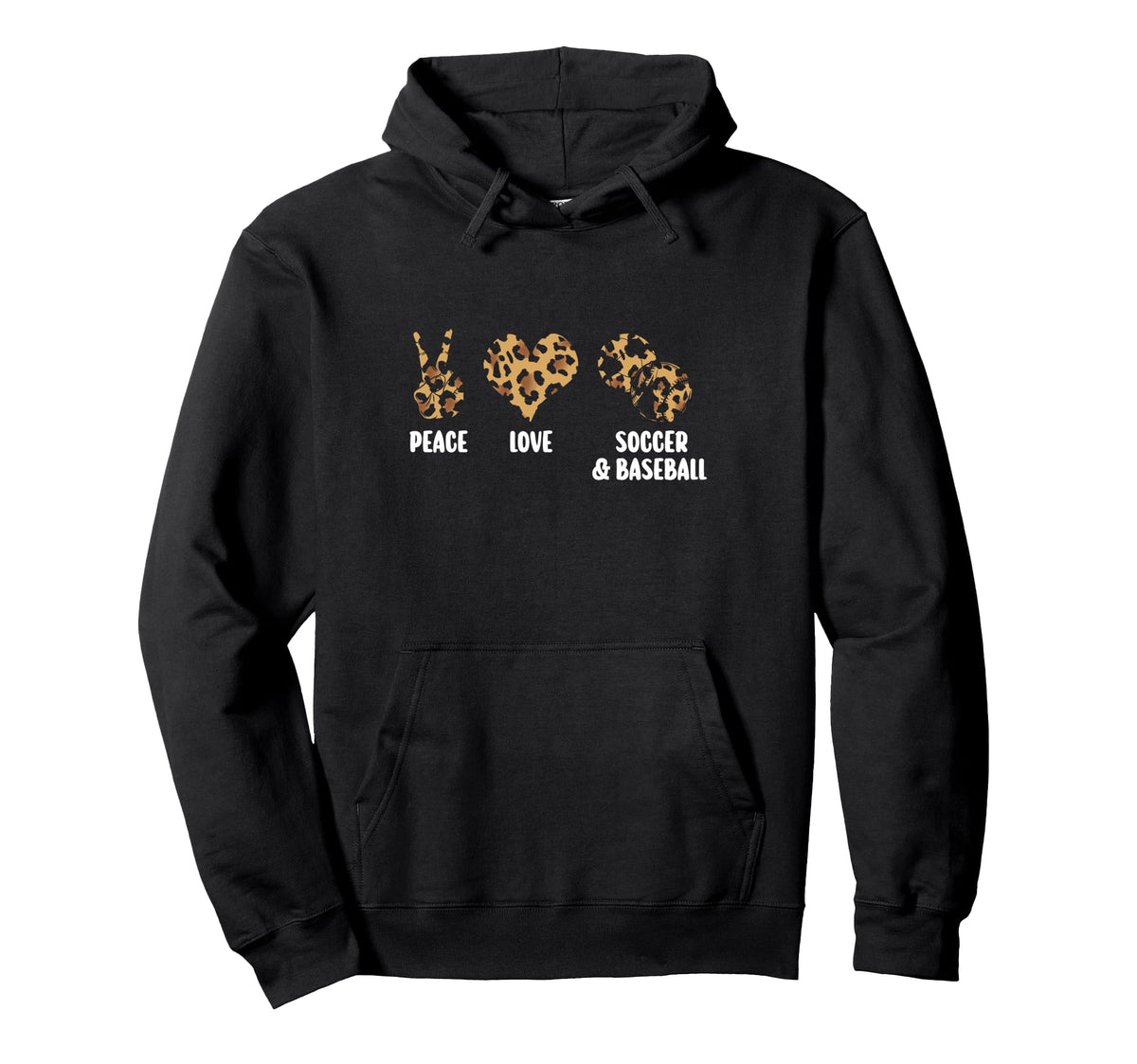 Peace Love Soccer Baseball Softball Hoodie - Aesthetic Graphic Men Women