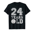 24 Years Old Soccer Sports Birthday 24Th T-Shirt - Unique Graphic Unisex