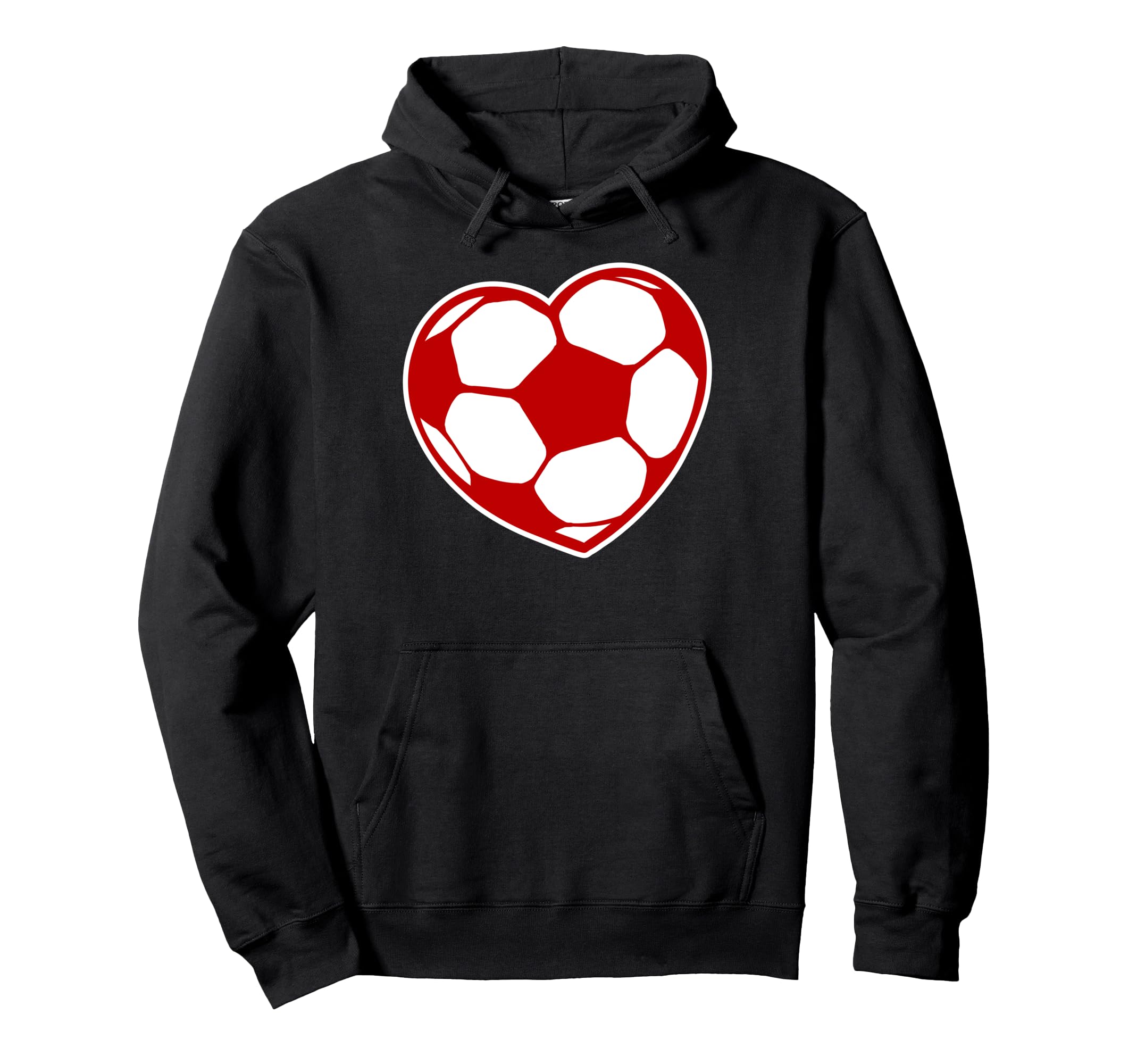 I Love Football Heart Soccer Fan Player Hoodie - Unique Graphic for Adults