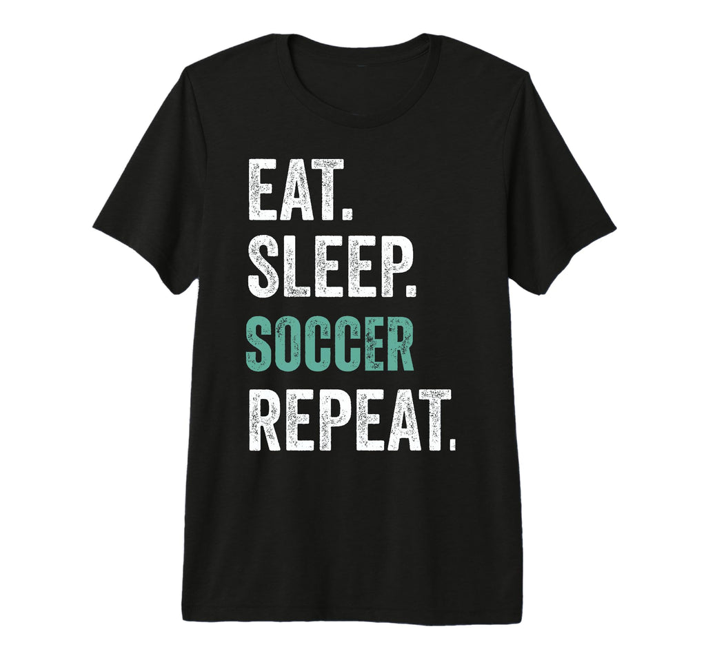 Eat Sleep Soccer Repeat Tri Blend T-Shirt - Unique Graphic Men Women