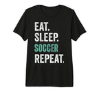 Eat Sleep Soccer Repeat Tri Blend T-Shirt - Unique Graphic Men Women