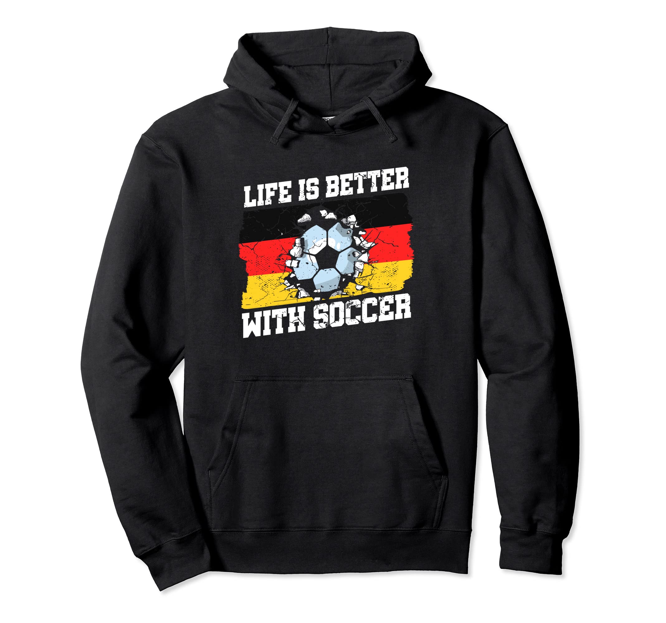 Life Is Better German Flag Football Hoodie - Fun Novelty Design for Adults