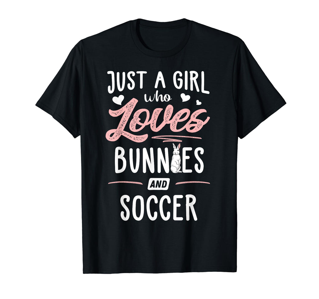 Just Who Loves Bunnies And Soccer Gift T-Shirt - Minimalist Print Unisex