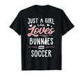 Just Who Loves Bunnies And Soccer Gift T-Shirt - Minimalist Print Unisex