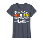 Mom Surrounded Balls Funny Sports T-Shirt - Streetwear Style Men Women
