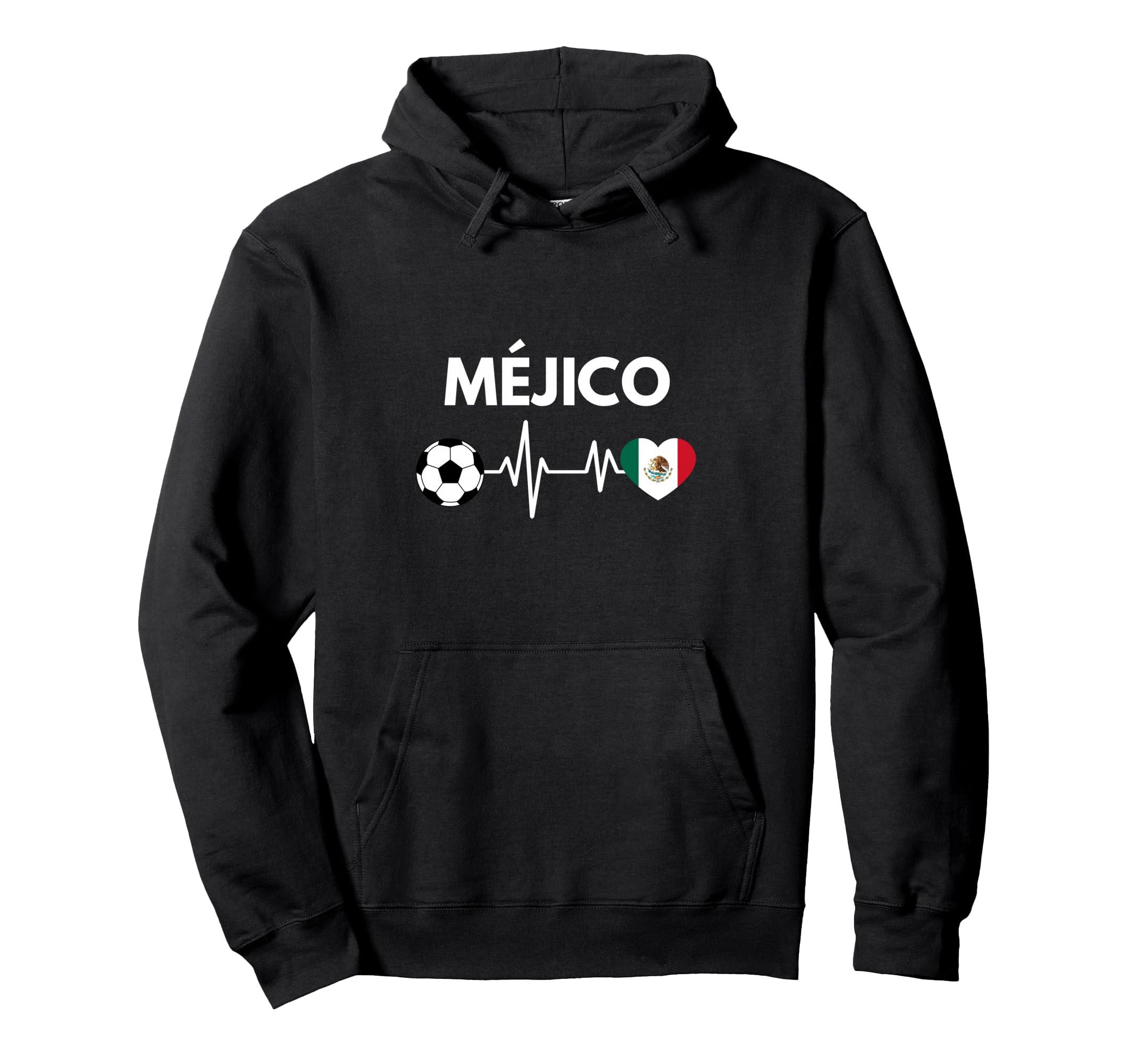 Mejico Flag Heartbeat Soccer Hoodie - Unique Graphic Men Women