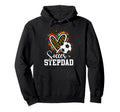 Soccer Stepdad Leopard Heart Colorful Hoodie - Aesthetic Graphic for Adults