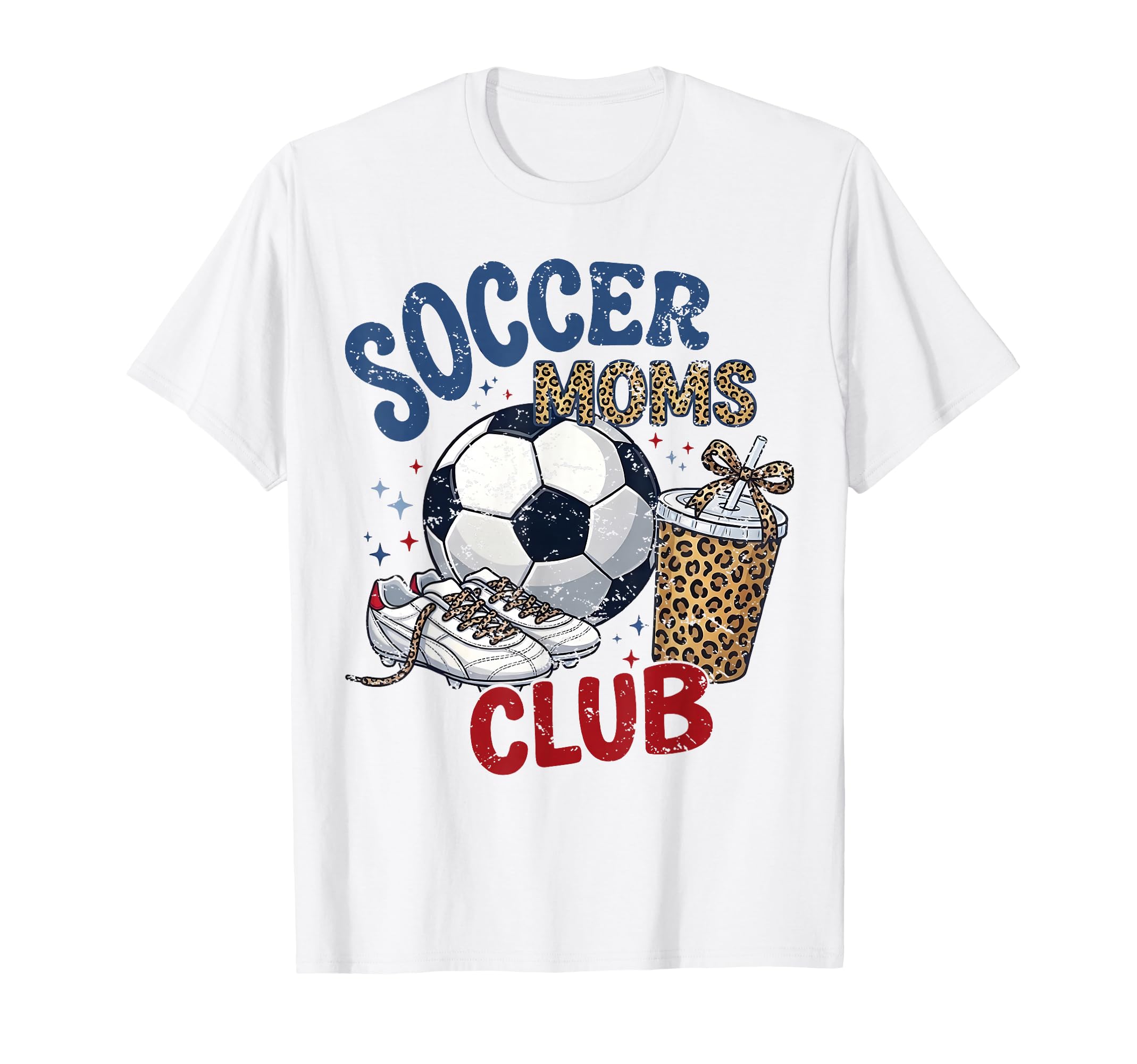 Funny Soccer Mom Club Leopard Mothers Day T-Shirt - Trendy Graphic Unisex