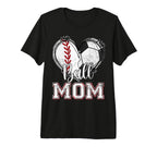 Ball Mom Baseball Soccer Heart Mom T-Shirt - Streetwear Style for Adults