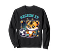 Soccer Player Tiger Kickin It Sweatshirt - Minimalist Print Men Women
