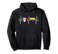 Mexico Colombia Heartbeat Mexico Hoodie - Casual Everyday Wear Unisex