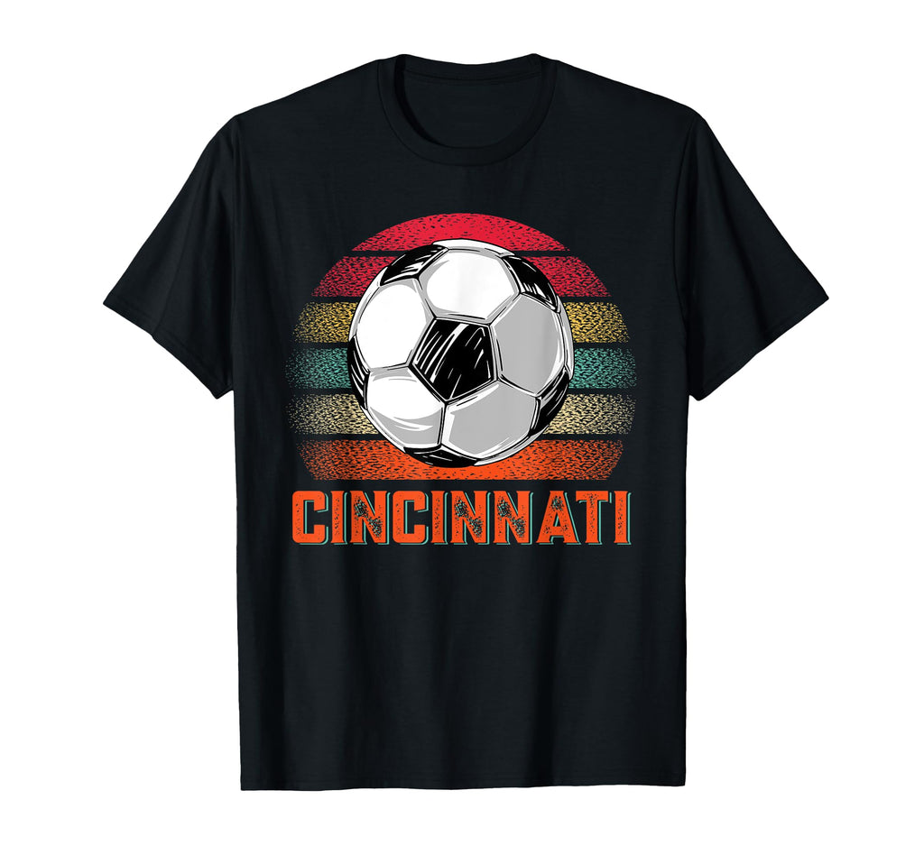 Cincinnati Soccer Distressed Soccer Fans T-Shirt - Graphic Print Men Women