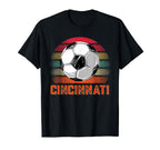 Cincinnati Soccer Distressed Soccer Fans T-Shirt - Graphic Print Men Women
