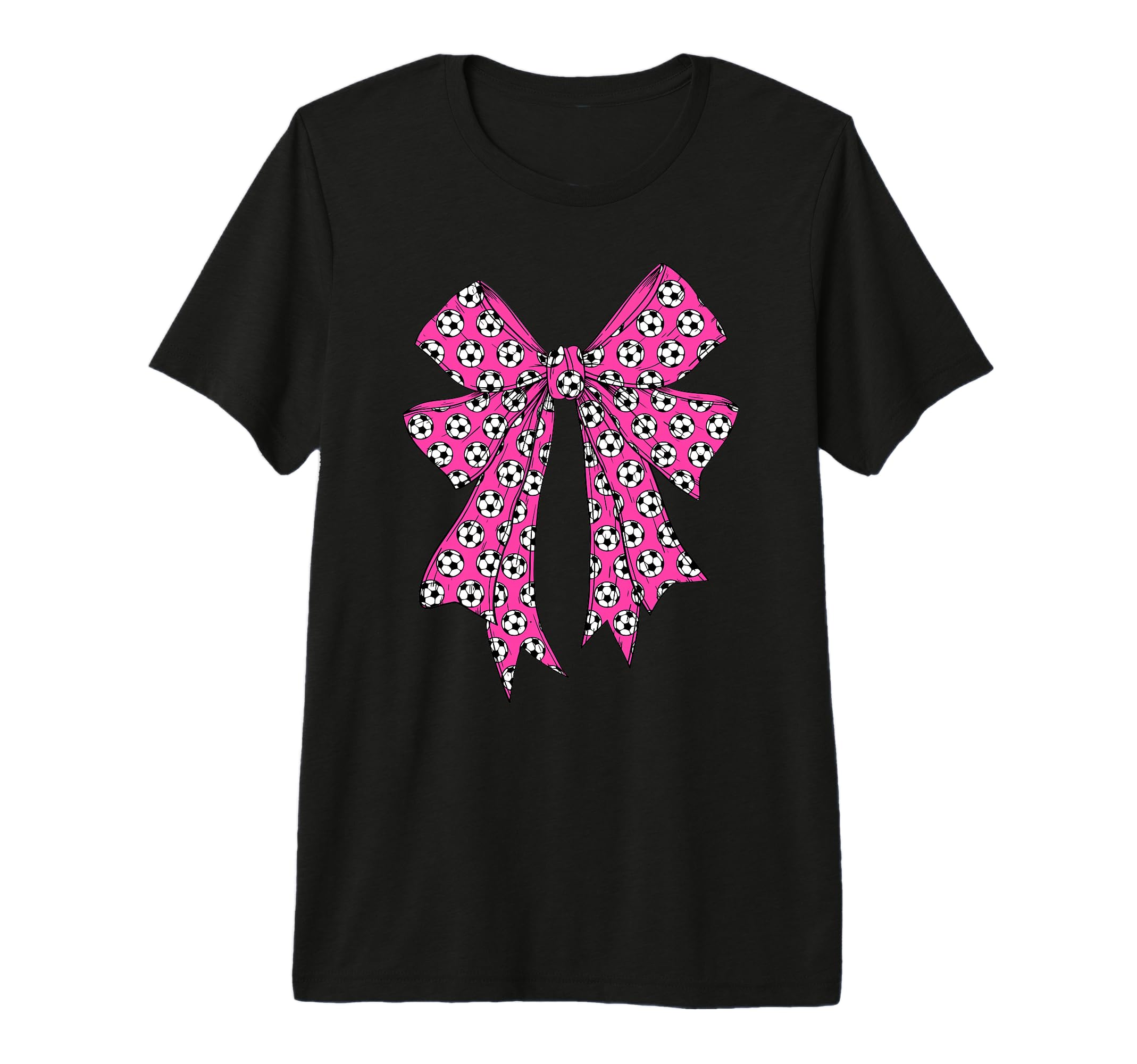 Soccer Ball Coquette Bow Soccer T-Shirt - Casual Everyday Wear for Adults