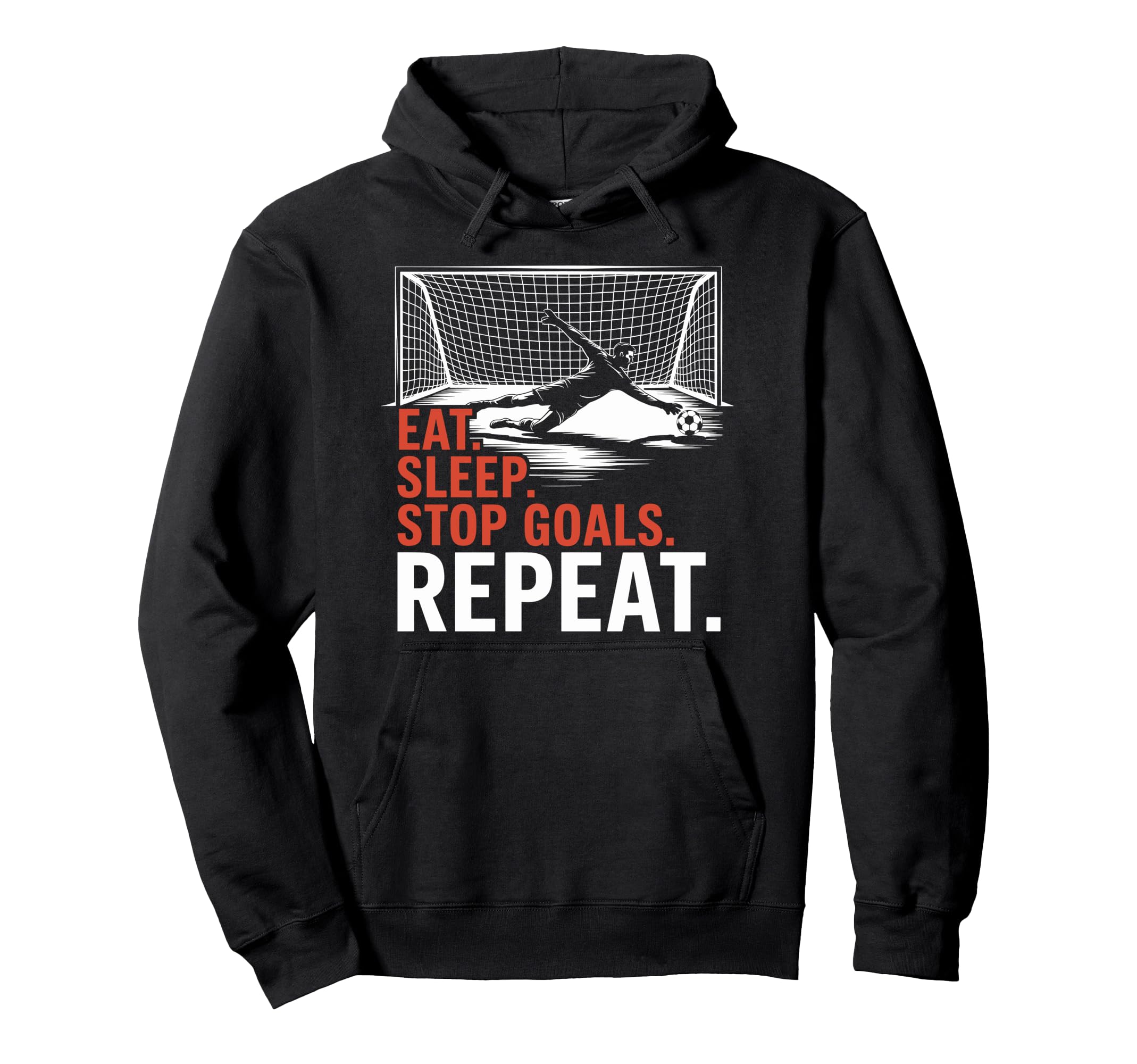 Eat Sleep Stop Goal Repeat Coach Hoodie - Aesthetic Graphic for Adults