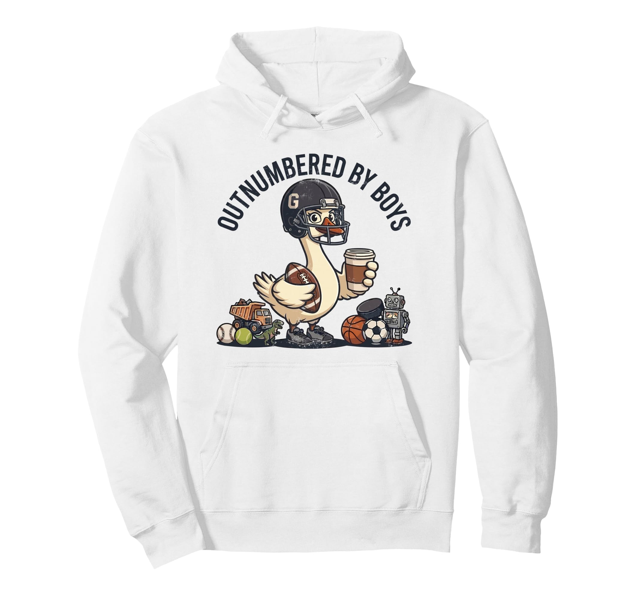 Outnumbered Mom Football Mom Coffee Hoodie - Novelty Apparel Men Women