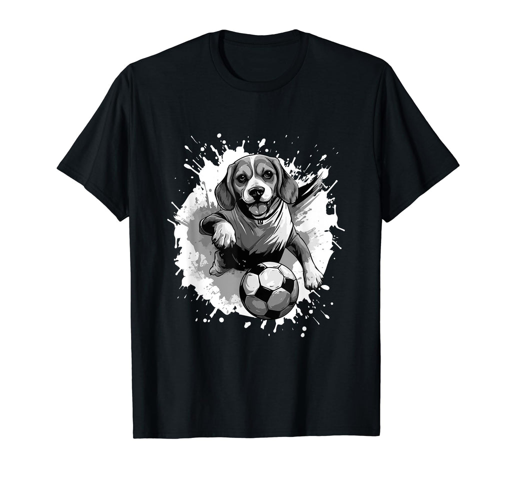 Beagle Dog Playing Soccer Sports Team T-Shirt - Unique Graphic Unisex