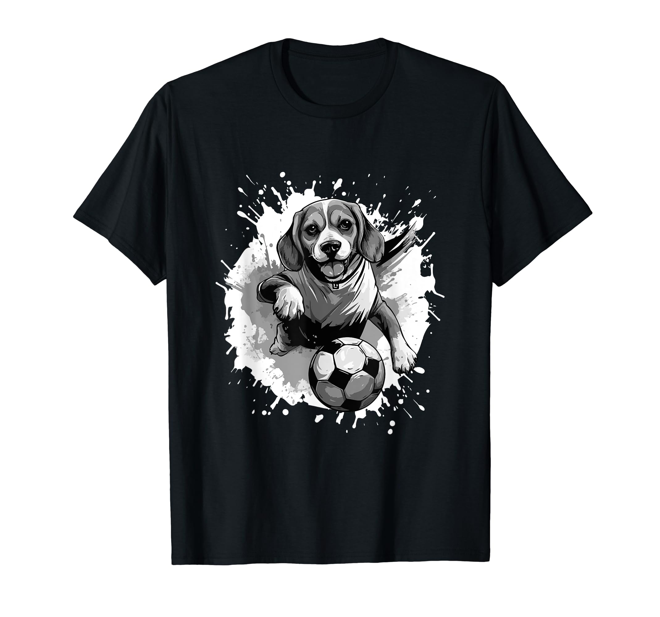 Beagle Dog Playing Soccer Sports Team T-Shirt - Unique Graphic Unisex