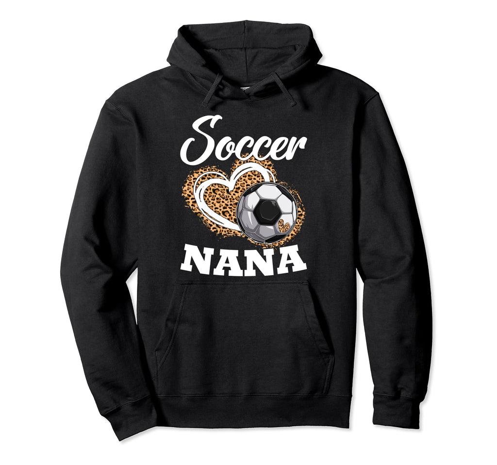 Soccer Nana Grandma Leopard Soccer Hoodie - Novelty Apparel for Adults