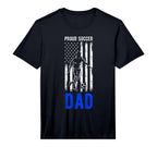 Mens Proud Soccer Dad Usa Flag Family T-Shirt - Novelty Apparel for Adults