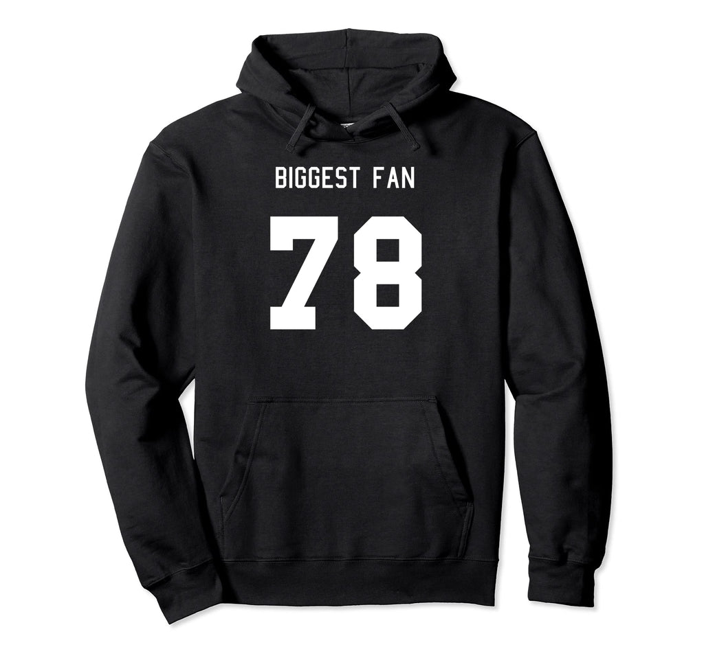 Number 78 Biggest Fan Sport Spirit Wear Hoodie - Graphic Print Unisex