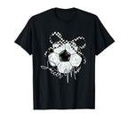 2 Sided Soccer Mom Mama Checkered T-Shirt - Graphic Print for Adults
