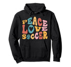 Peace Love Soccer Groovy Hoodie - Streetwear Style for Adults