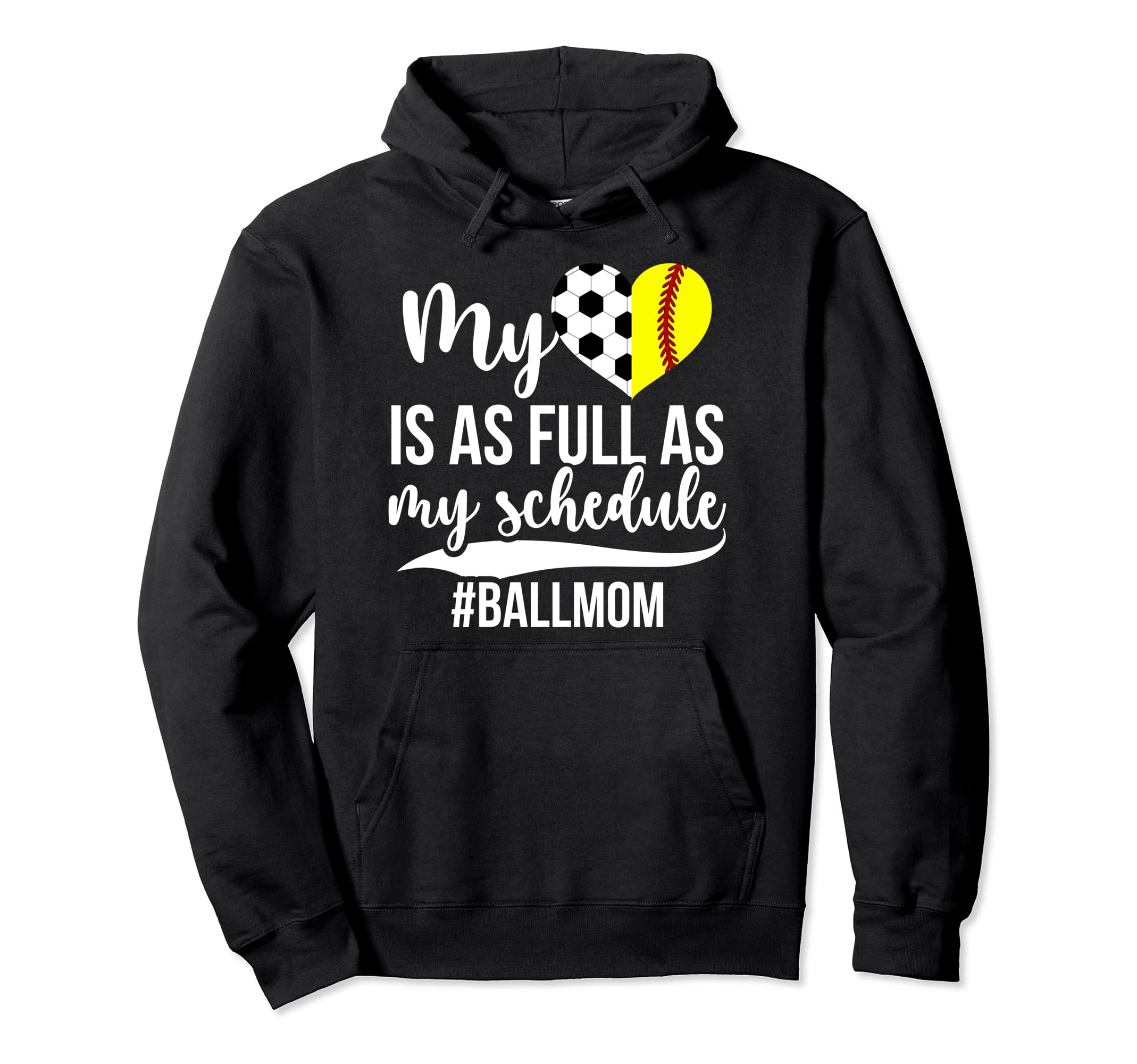 Ball Mom Proud Softball Soccer Mom Hoodie - Novelty Apparel for Adults