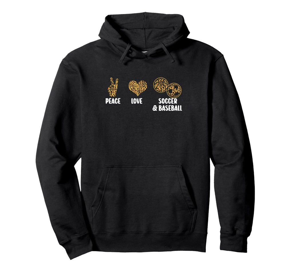 Peace Love Soccer Basketball Basketball Hoodie - Unique Graphic Unisex