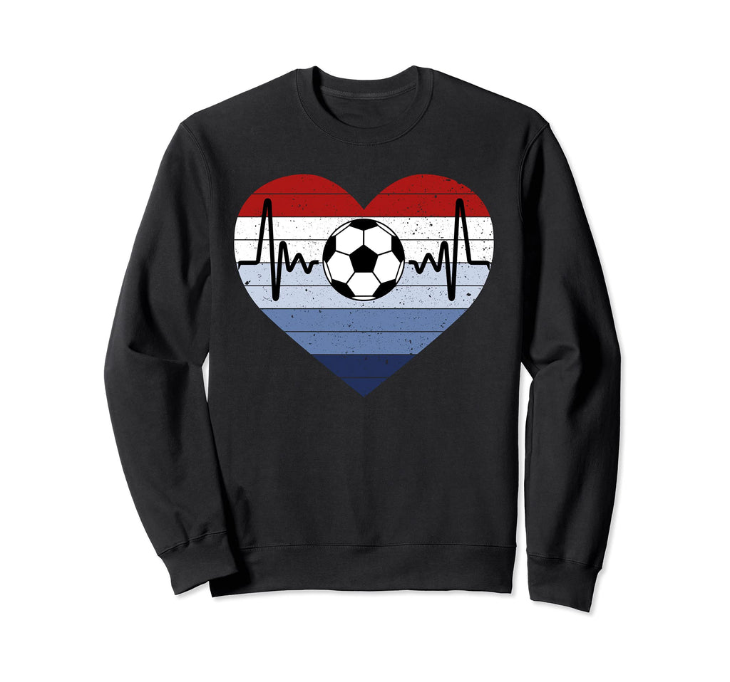 I Love Soccer Red White And Blue Sweatshirt - Graphic Print Men Women