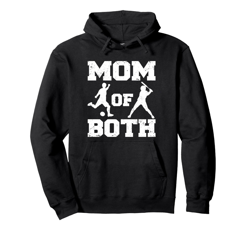 Mom Both Funny Soccer Baseball Mom Hoodie - Trendy Graphic Men Women