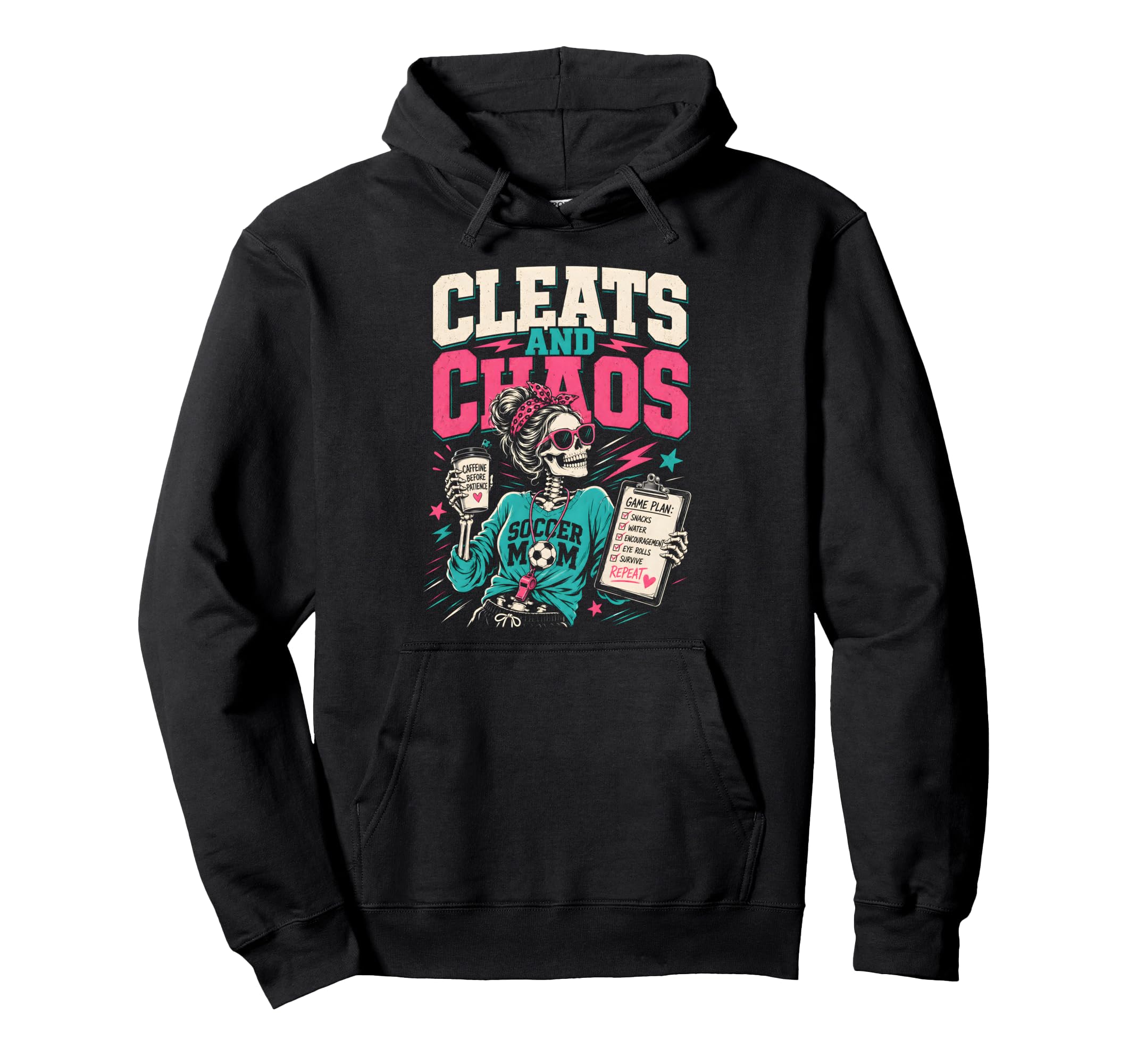 Cleats And Chaos Soccer Mom Hoodie - Graphic Print Unisex
