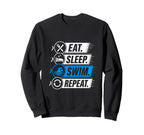 Eat Sleep Swim Repeat Funny Swimming Sweatshirt - Aesthetic Graphic Unisex
