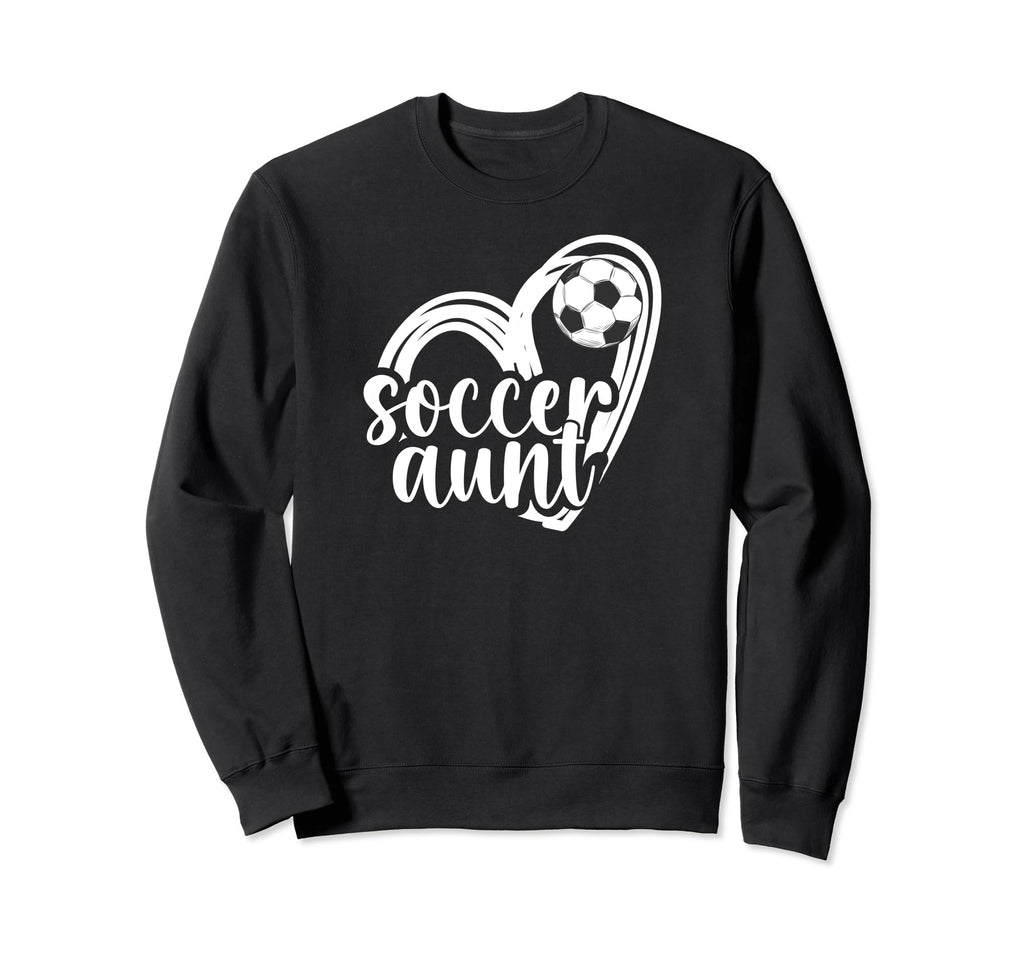 Soccer Aunt Heart Aunt Soccer Sweatshirt - Minimalist Print for Adults