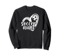 Soccer Aunt Heart Aunt Soccer Sweatshirt - Minimalist Print for Adults