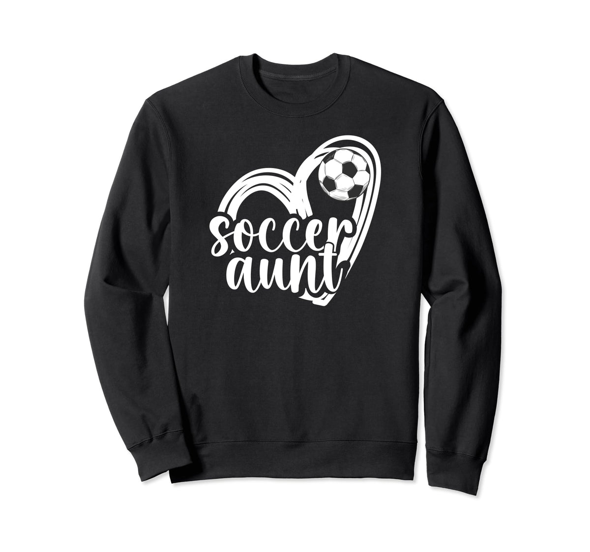 Soccer Aunt Heart Aunt Soccer Sweatshirt - Minimalist Print for Adults