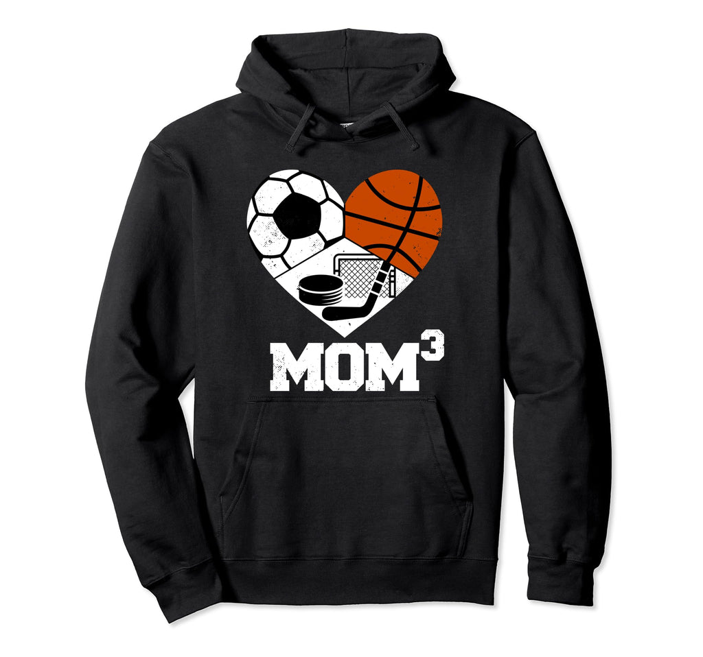 Mom Cubed Mom3 Mom Three Soccer Hoodie - Graphic Print Men Women
