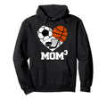 Mom Cubed Mom3 Mom Three Soccer Hoodie - Graphic Print Men Women