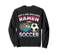 Just Who Loves Ramen And Soccer Sweatshirt - Minimalist Print for Adults