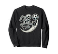 Halloween Skeleton Soccer Player Sweatshirt - Fun Novelty Design Unisex