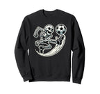 Halloween Skeleton Soccer Player Sweatshirt - Fun Novelty Design Unisex