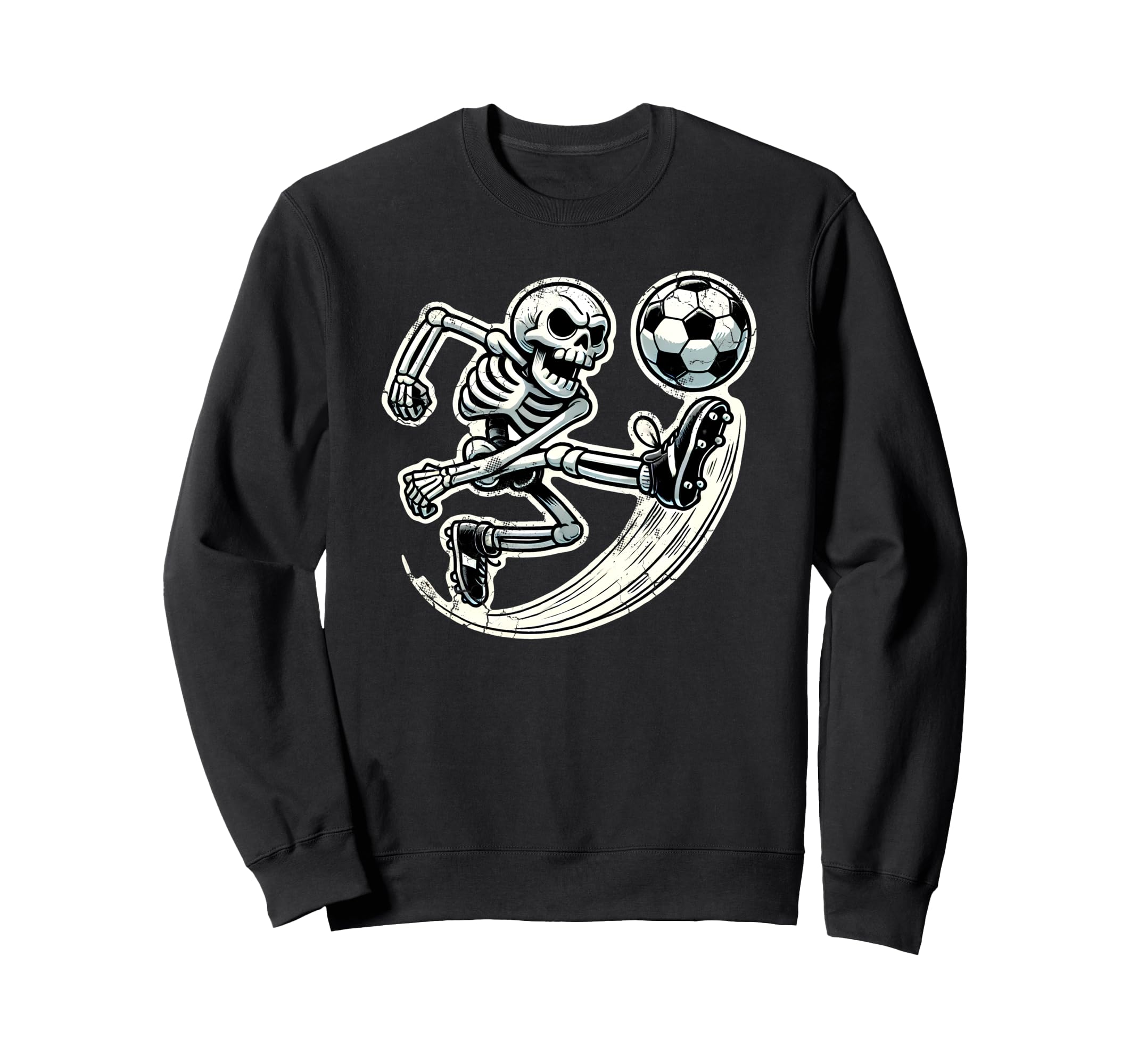 Halloween Skeleton Soccer Player Sweatshirt - Fun Novelty Design Unisex